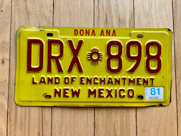 1981 New Mexico License Plate