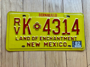 1982 New Mexico RV License Plate