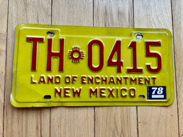 1978 New Mexico License Plate