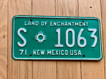 1971 New Mexico School Bus License Plate