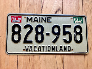 1979 Maine License Plate W/ 1980 Tab