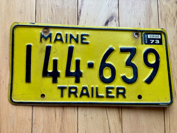 1973 Maine Trailer License Plate