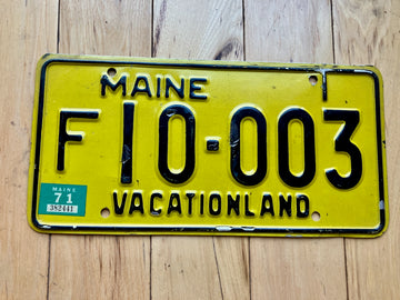 1971 Maine License Plate