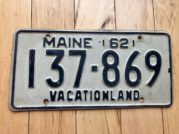 1962 Maine License Plate