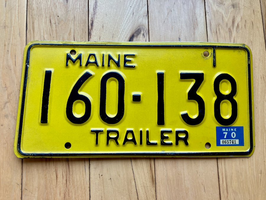 1970 Maine Trailer License Plate