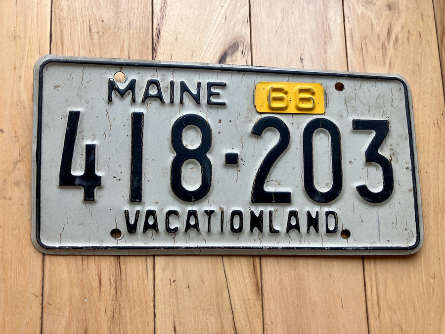 1966 Maine License Plate