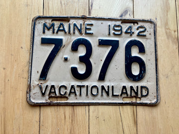 1942 Maine License Plate