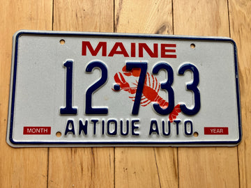 Maine Antique Auto License Plate