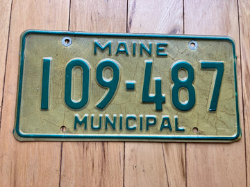 Maine Municipal License Plate