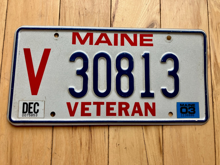 2003 Maine Veteran License Plate