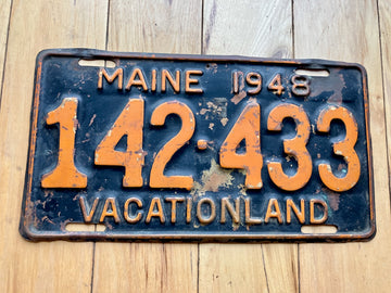 1948 Maine Brass License Plate