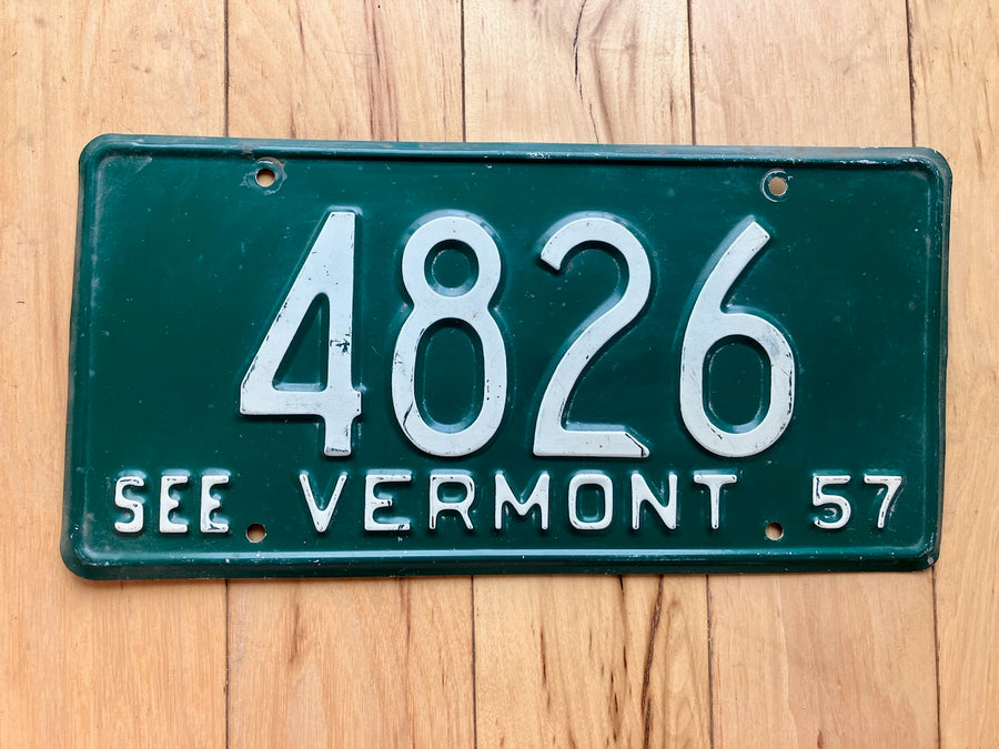 1957 Vermont License Plate