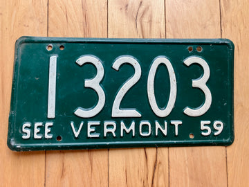 1959 Vermont License Plate