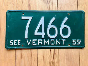 1959 Vermont License Plate