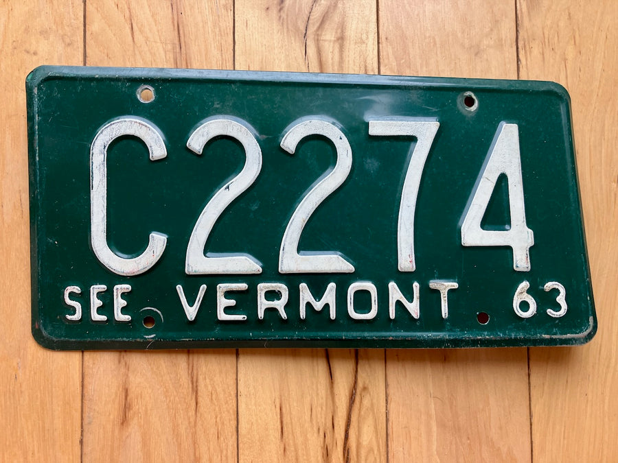 1963 Vermont License Plate