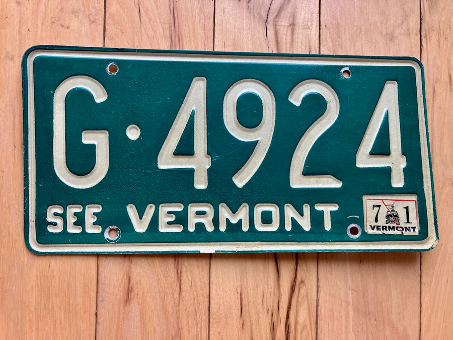 1971 Vermont License Plate