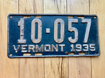 1935 Vermont License Plate