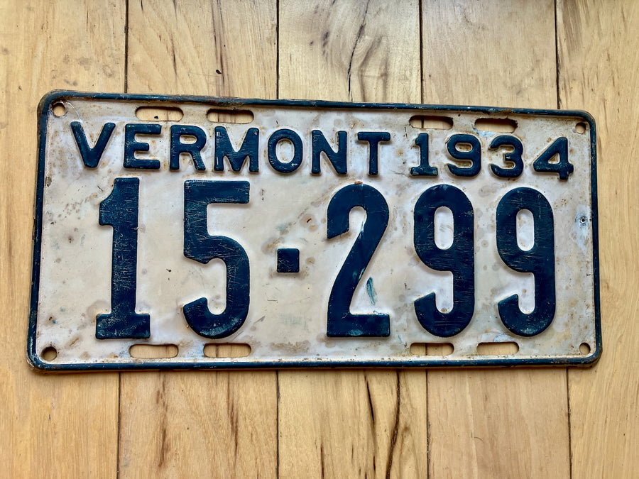 1934 Vermont License Plate