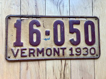 1930 Vermont License Plate