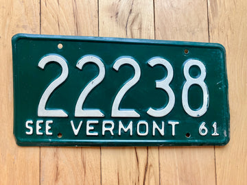 1961 Vermont License Plate