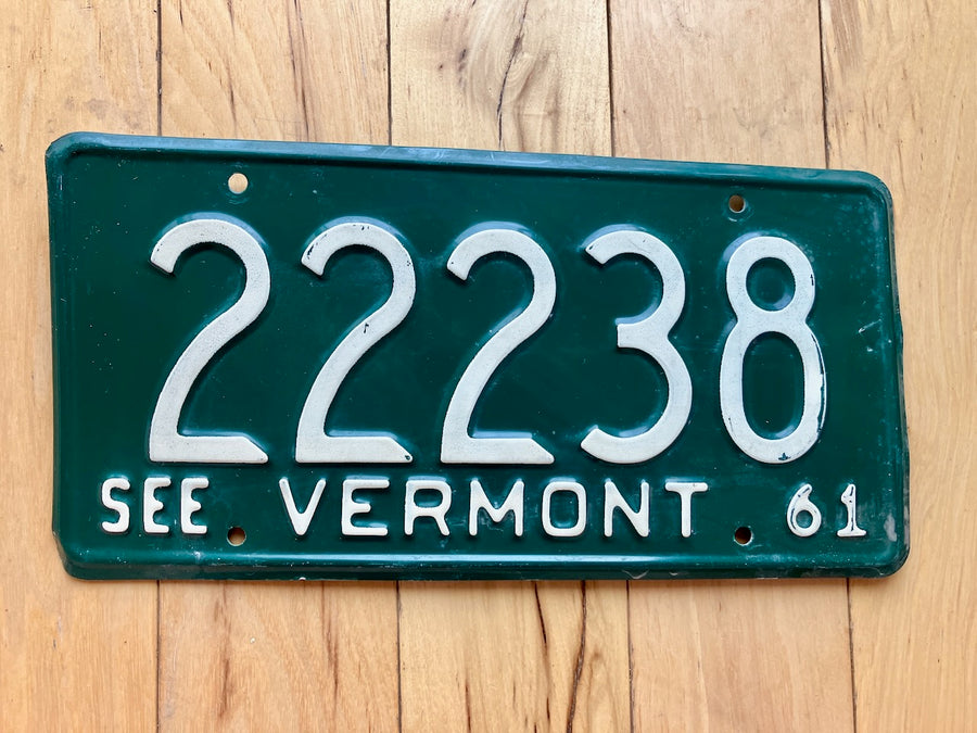 1961 Vermont License Plate