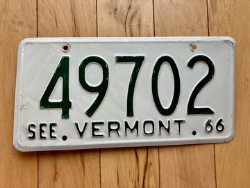 1966 Vermont License Plate