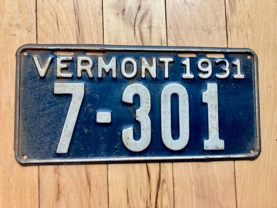 1931 Vermont License Plate