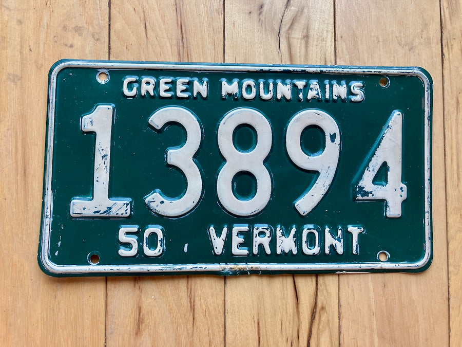 1950 Vermont License Plate