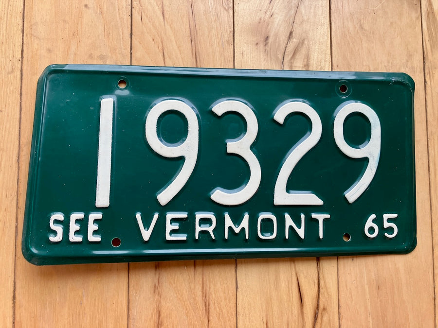 1965 Vermont License Plate