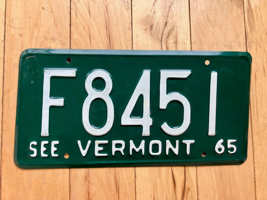 1965 Vermont License Plate