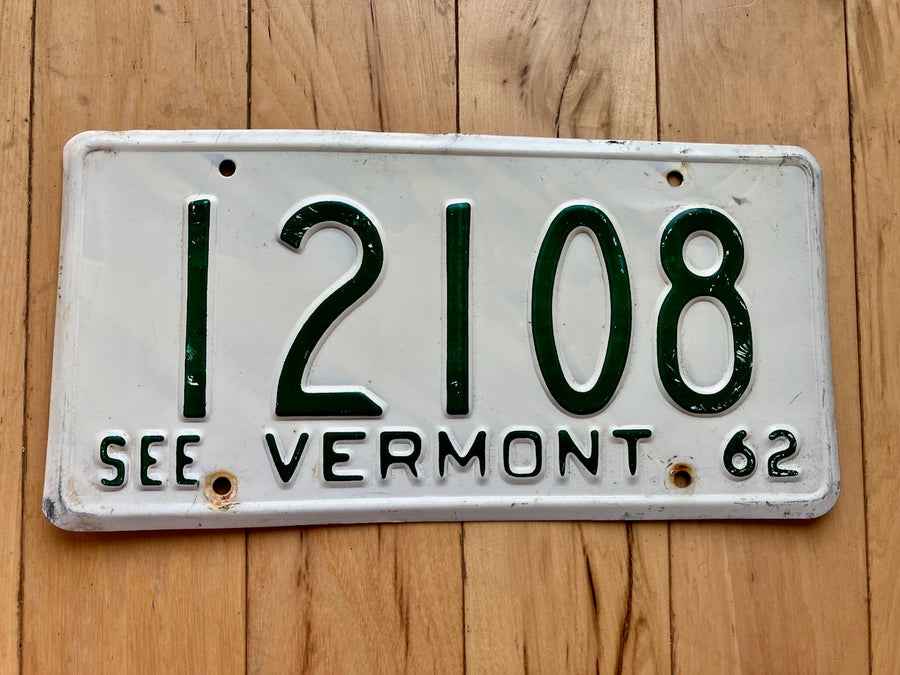 1962 Vermont License Plate