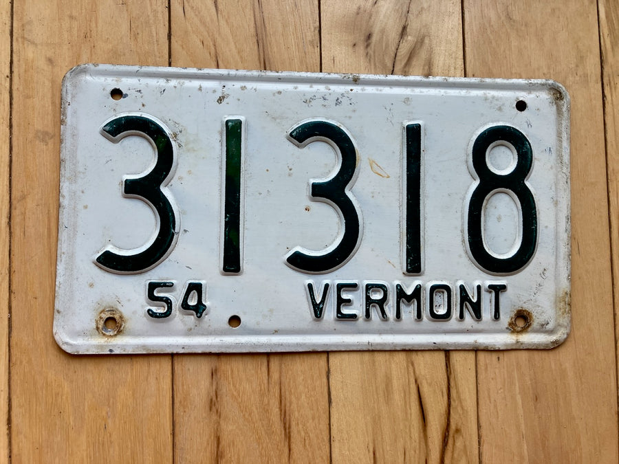 1954 Vermont License Plate