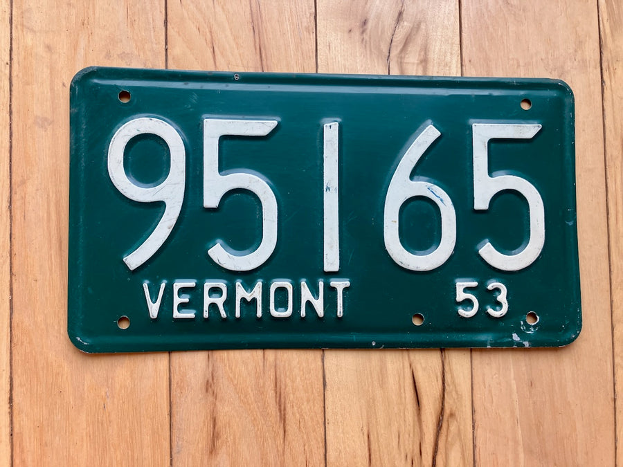 1953 Vermont License Plate