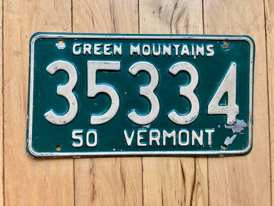 1950 Vermont License Plate