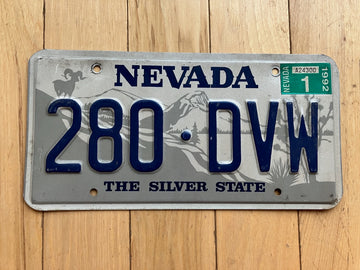 1992 Nevada License Plate