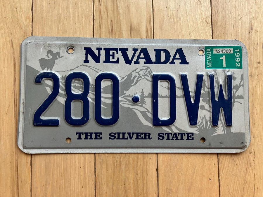 1992 Nevada License Plate