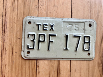 1975 Texas Motorcycle License Plate