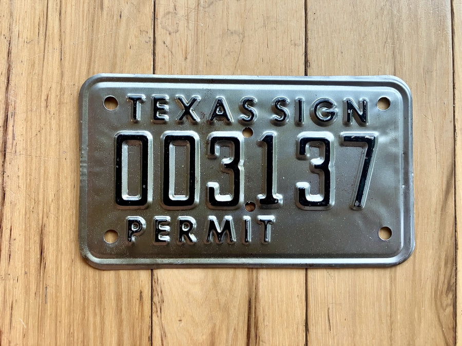 Texas Sign Permit License Plate