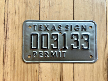 Texas Sign Permit License Plate