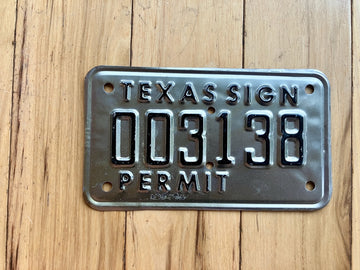 Texas Sign Permit License Plate