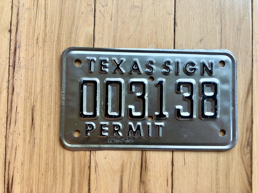 Texas Sign Permit License Plate