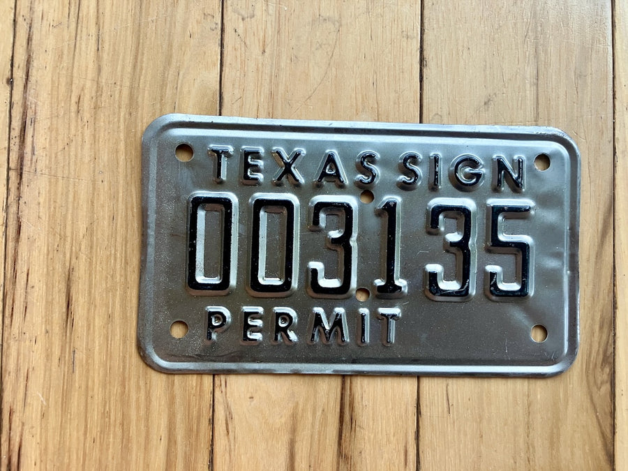 Texas Sign Permit License Plate