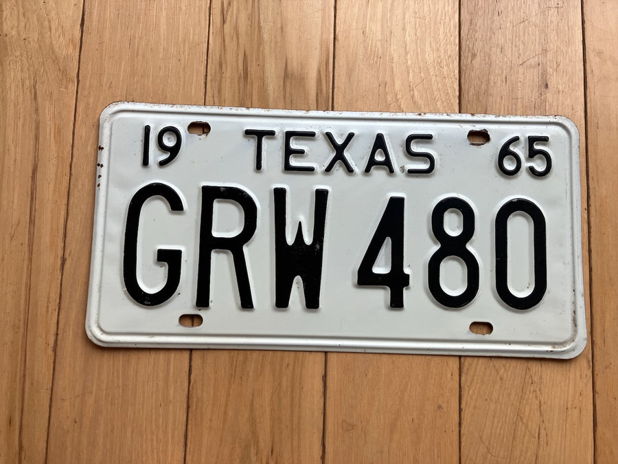 1965 Texas License Plate