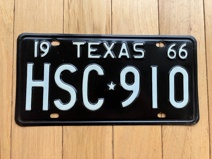 1966 Texas License Plate