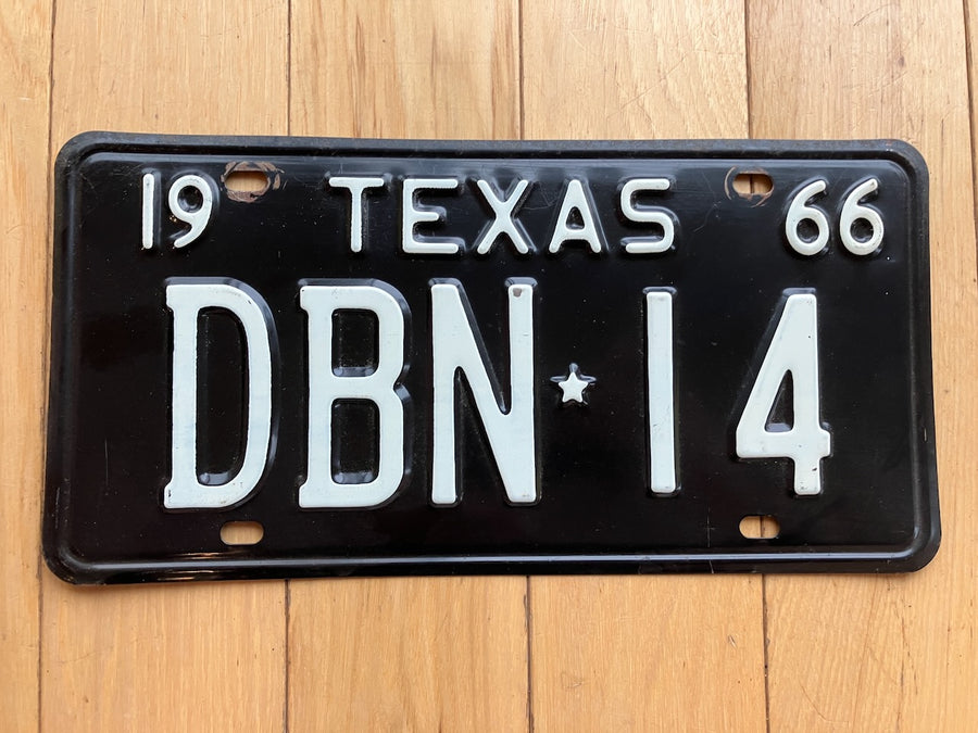 1966 Texas License Plate