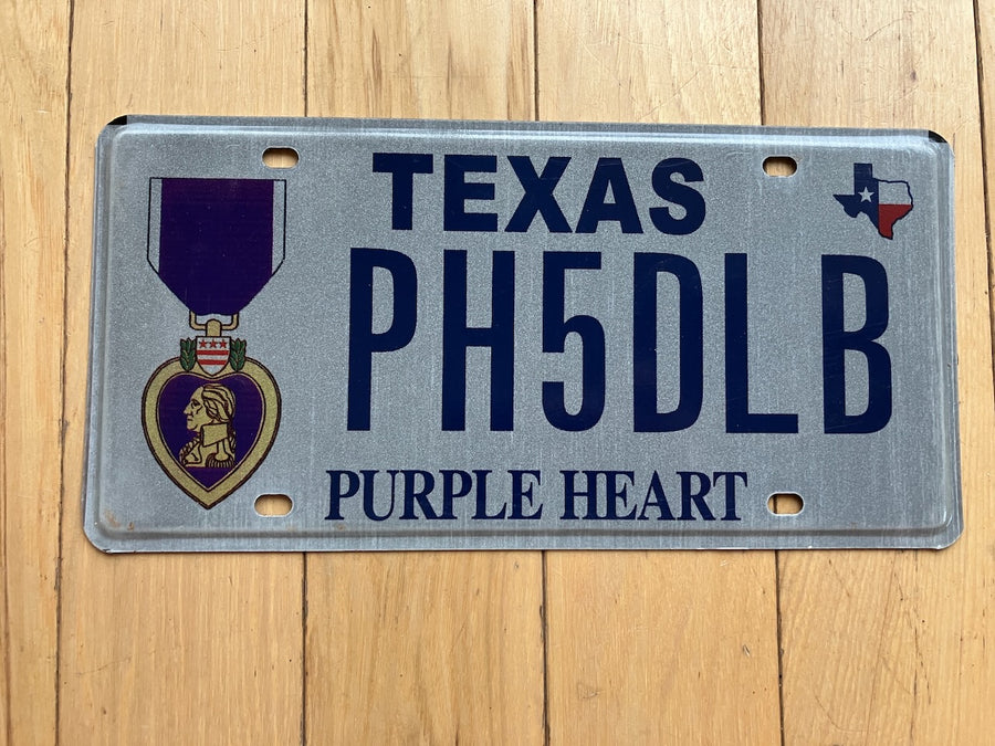 Texas Purple Heart License Plate