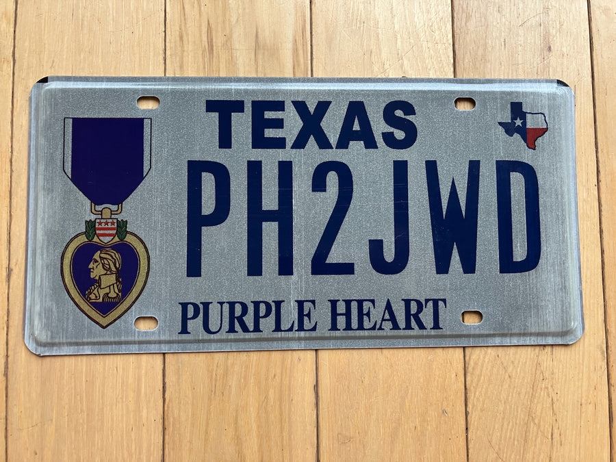 Texas Purple Heart License Plate