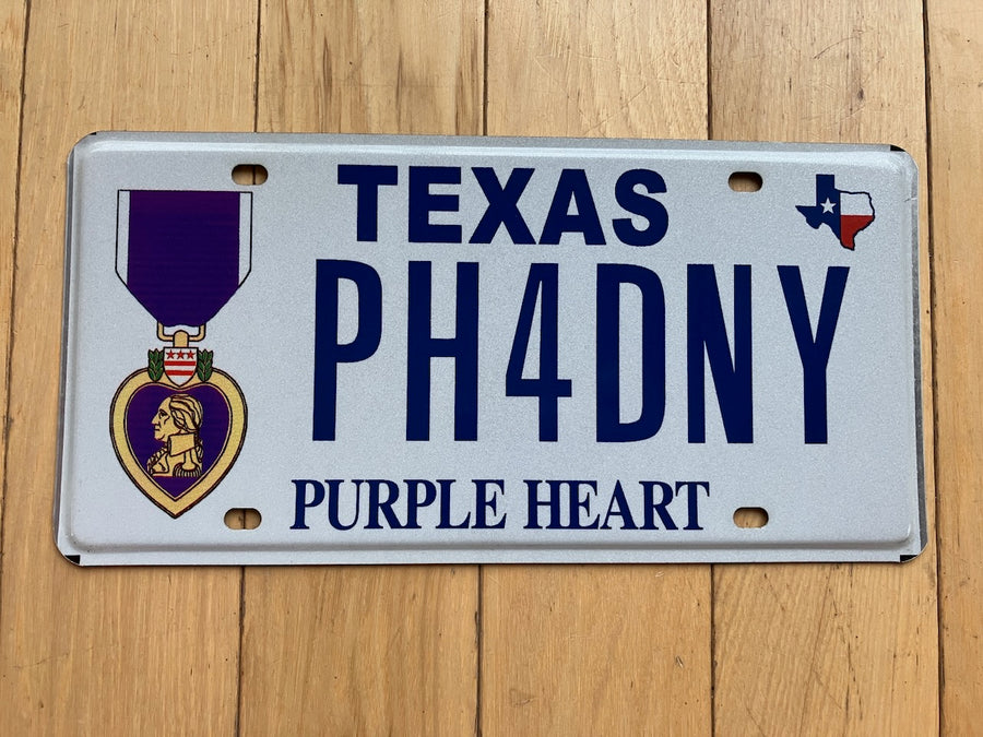 Texas Purple Heart License Plate