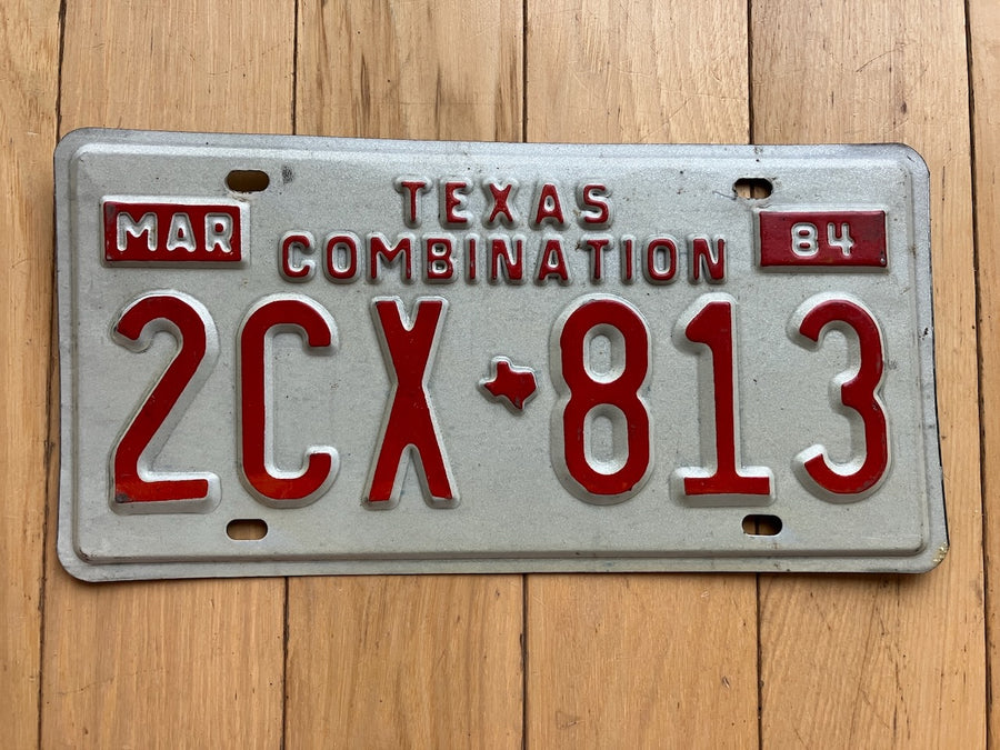 1984 Texas Combination License Plate