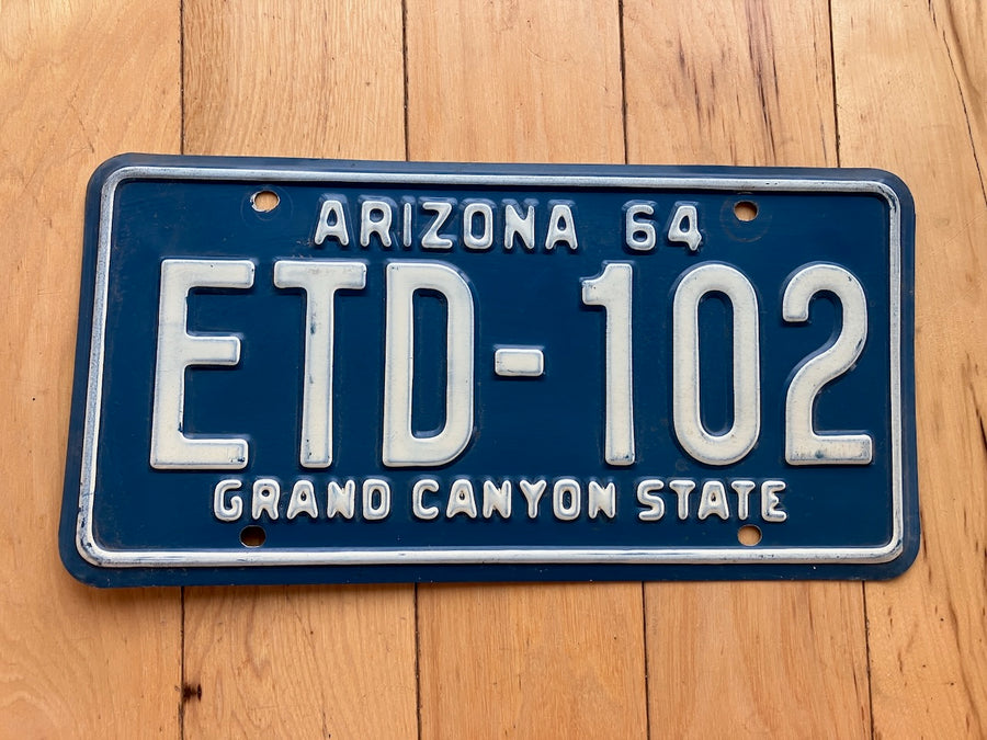 1964 Arizona License Plate - Not MVD Clear